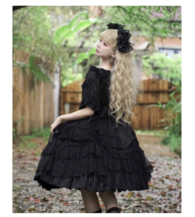 Iris Love - Gothic Princess Lolita JSK Dress + Elegant Chiffon Top - Image 7