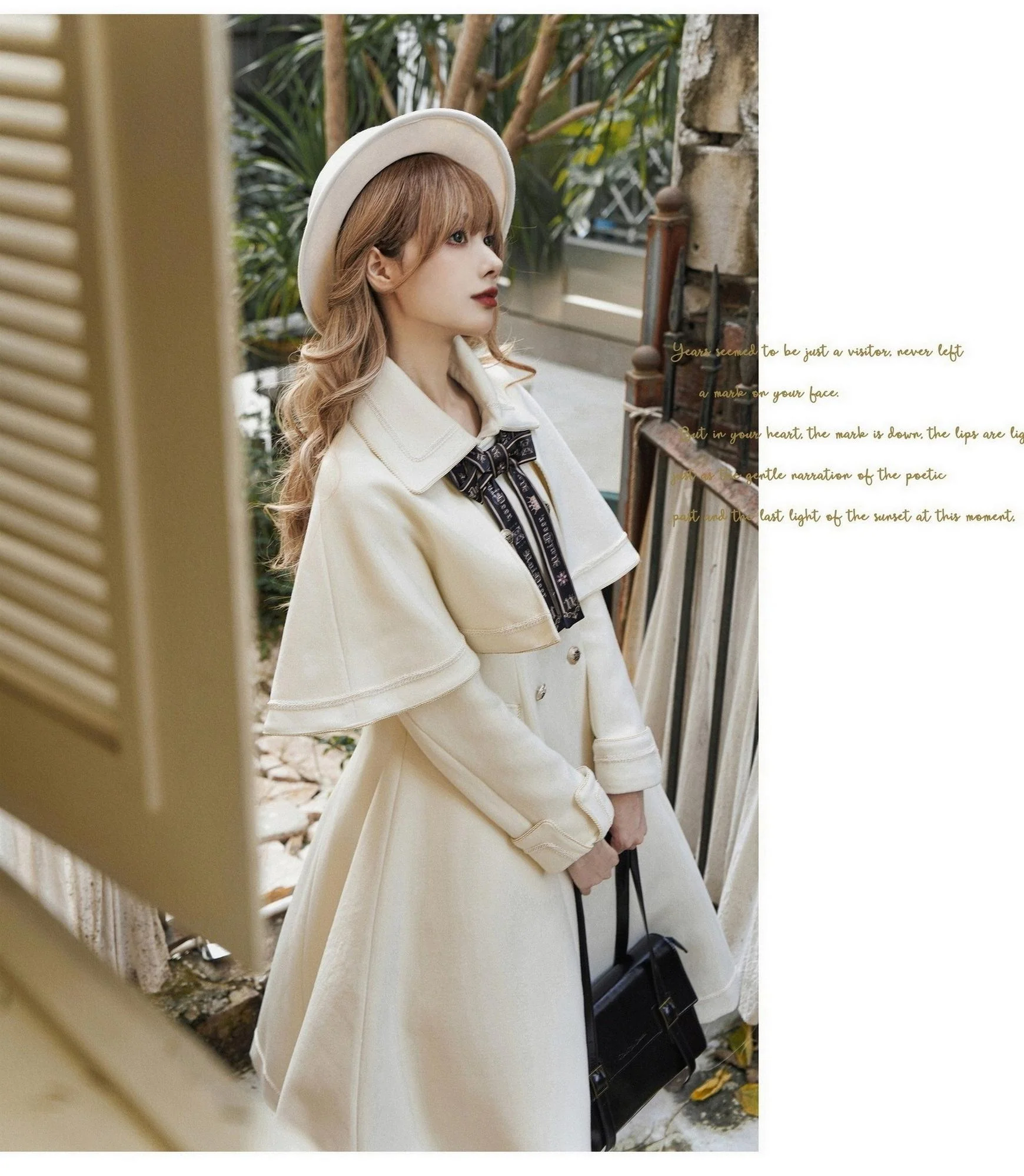Galaxy Traveler - Classic School Lolita Overcoat with Detachable Cape and Bow - Image 15