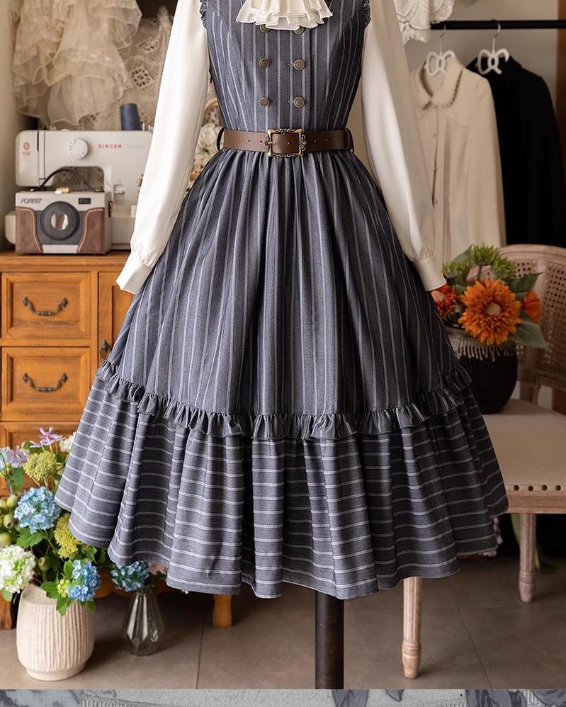 Little Manor - Classical Lolita JSK Dress & Long Sleeve Blouse - Image 10