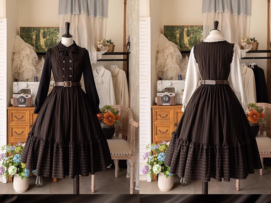 Little Manor - Classical Lolita JSK Dress & Long Sleeve Blouse - Image 15
