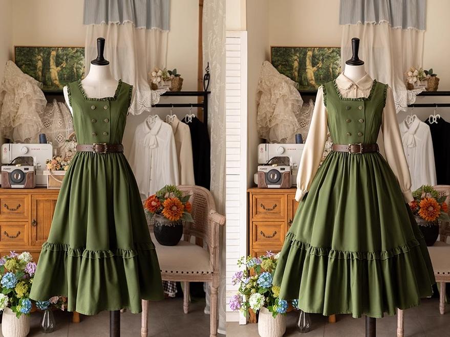 Little Manor - Classical Lolita JSK Dress & Long Sleeve Blouse - Image 22
