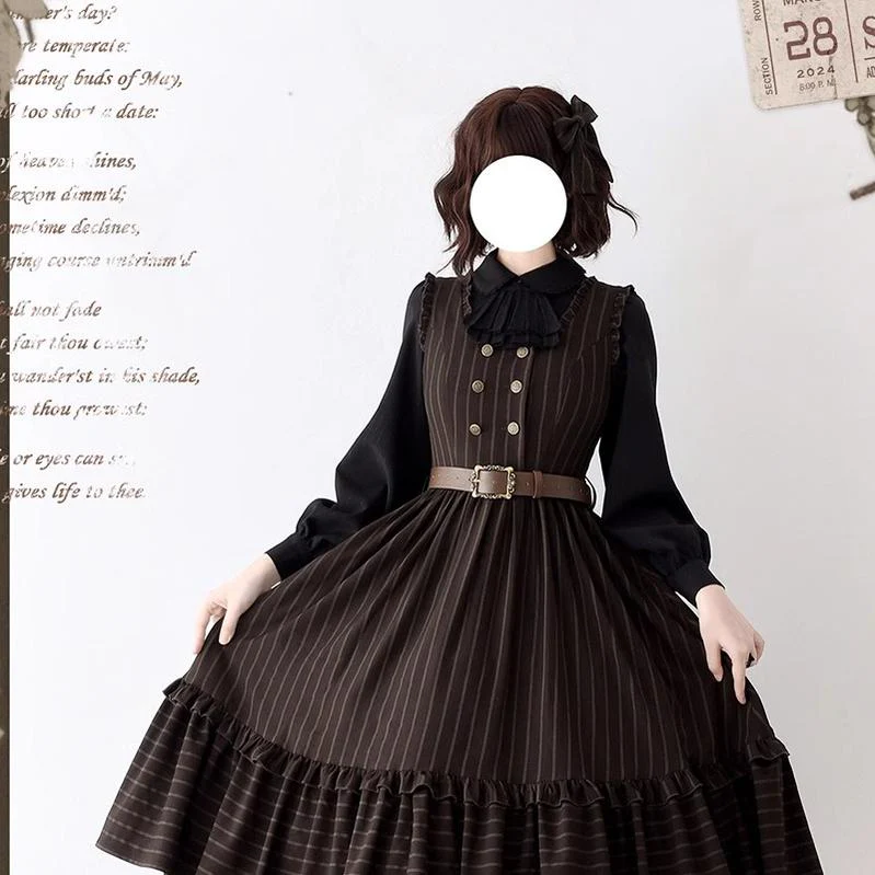 Little Manor - Classical Lolita JSK Dress & Long Sleeve Blouse - Image 6