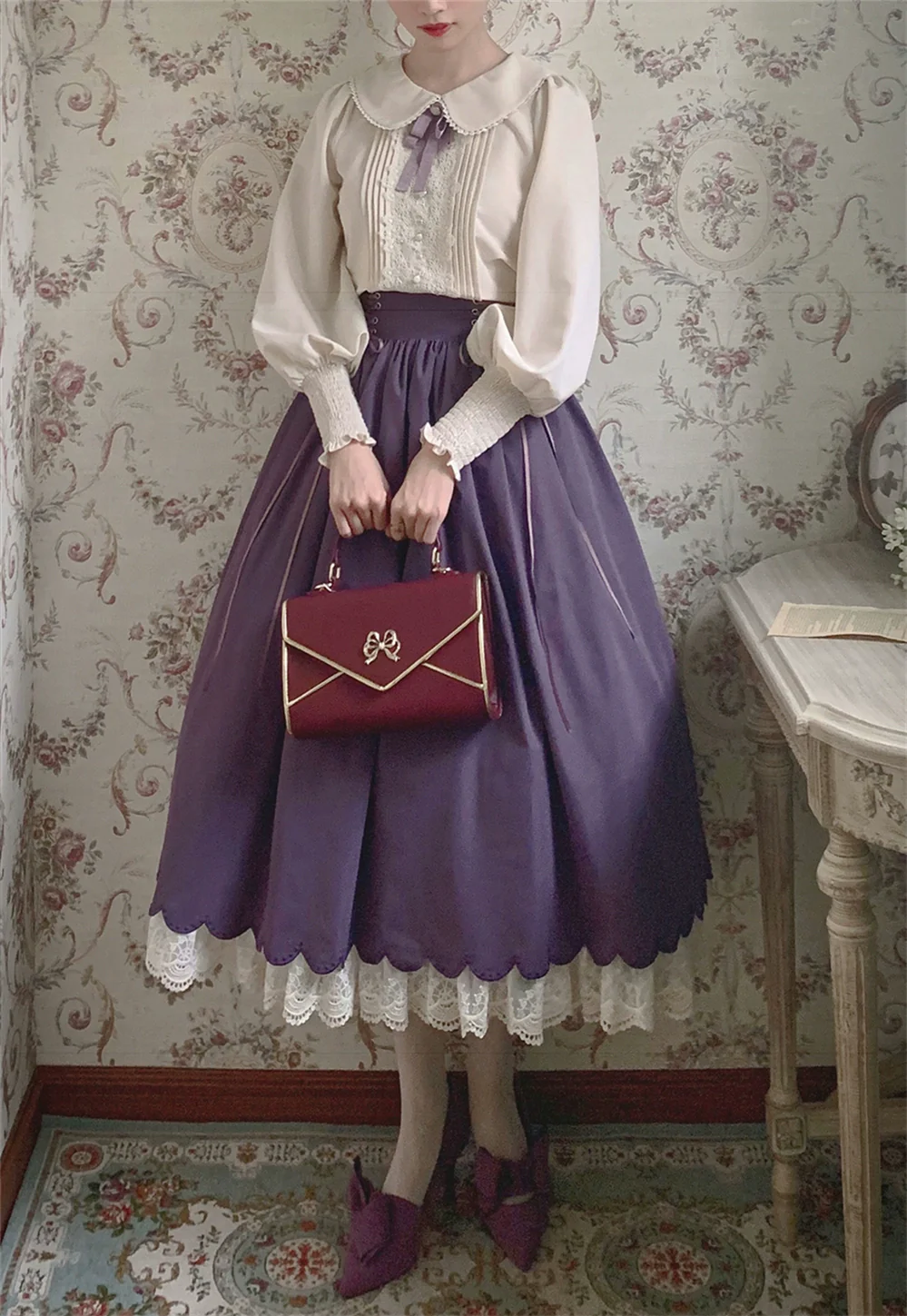 Countess's Autumn Travel - Vintage Lolita Shirt and Skirt - Image 17