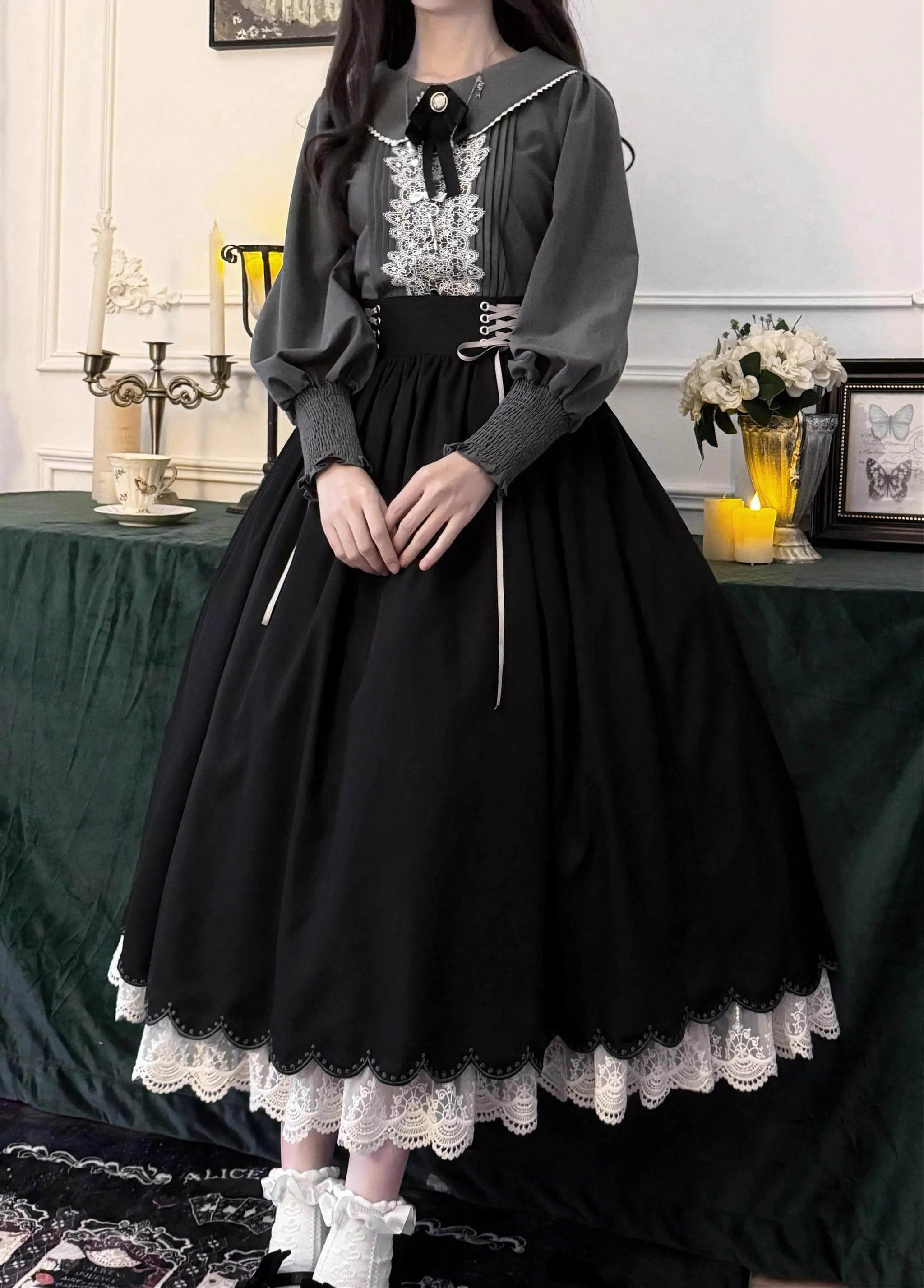 Countess's Autumn Travel - Vintage Lolita Shirt and Skirt - Image 28