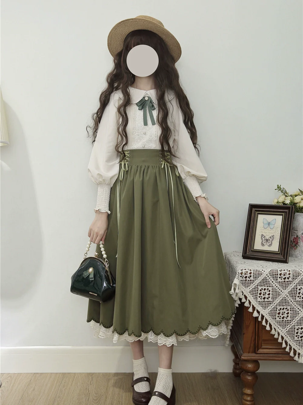 Countess's Autumn Travel - Vintage Lolita Shirt and Skirt - Image 4