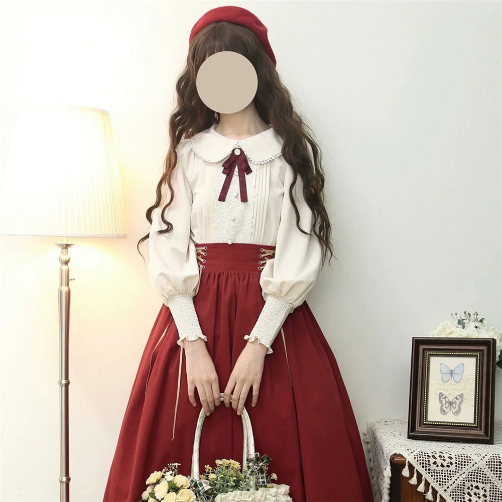 Countess's Autumn Travel - Vintage Lolita Shirt and Skirt - Image 6