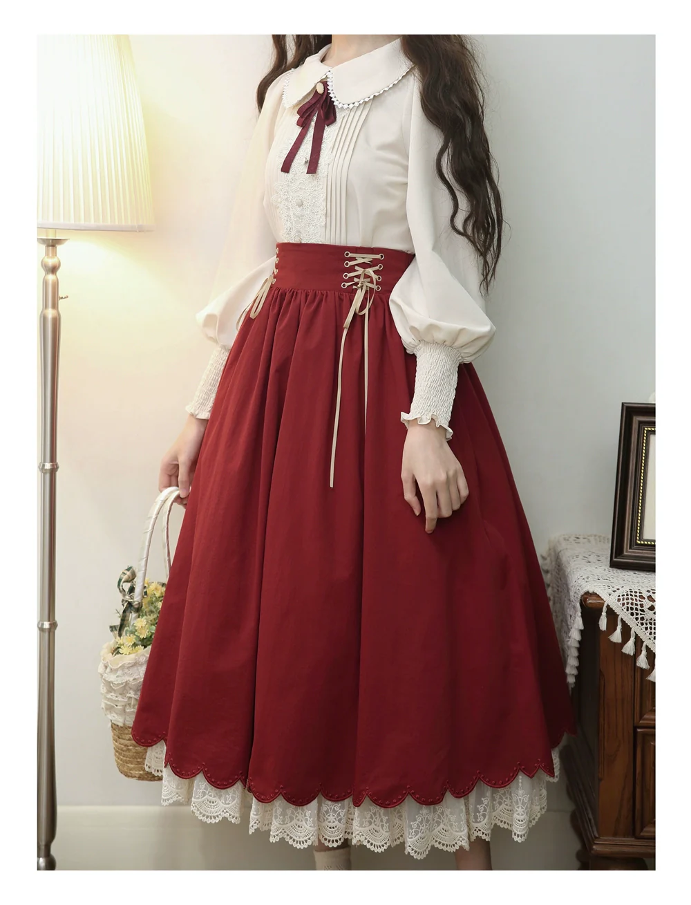 Countess's Autumn Travel - Vintage Lolita Shirt and Skirt - Image 7