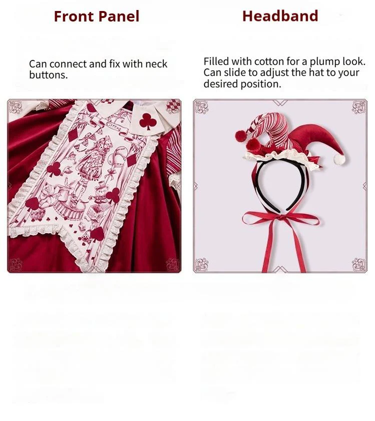 Puppet Mask - Clown Inspired Gothic Lolita OP Dress, Loose Fit - Image 32