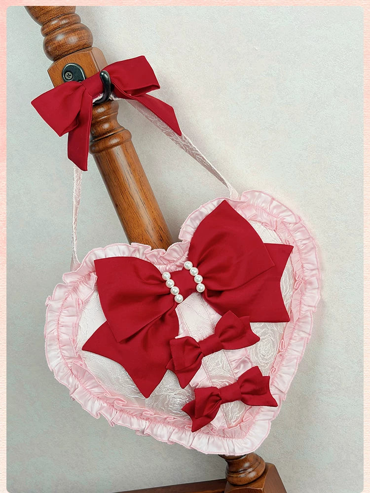 Sweetheart Petal - Color Block Sweet Lolita KC, Heart-shaped Bag - Image 11