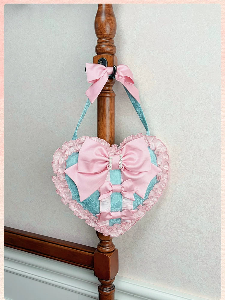Sweetheart Petal - Color Block Sweet Lolita KC, Heart-shaped Bag - Image 8