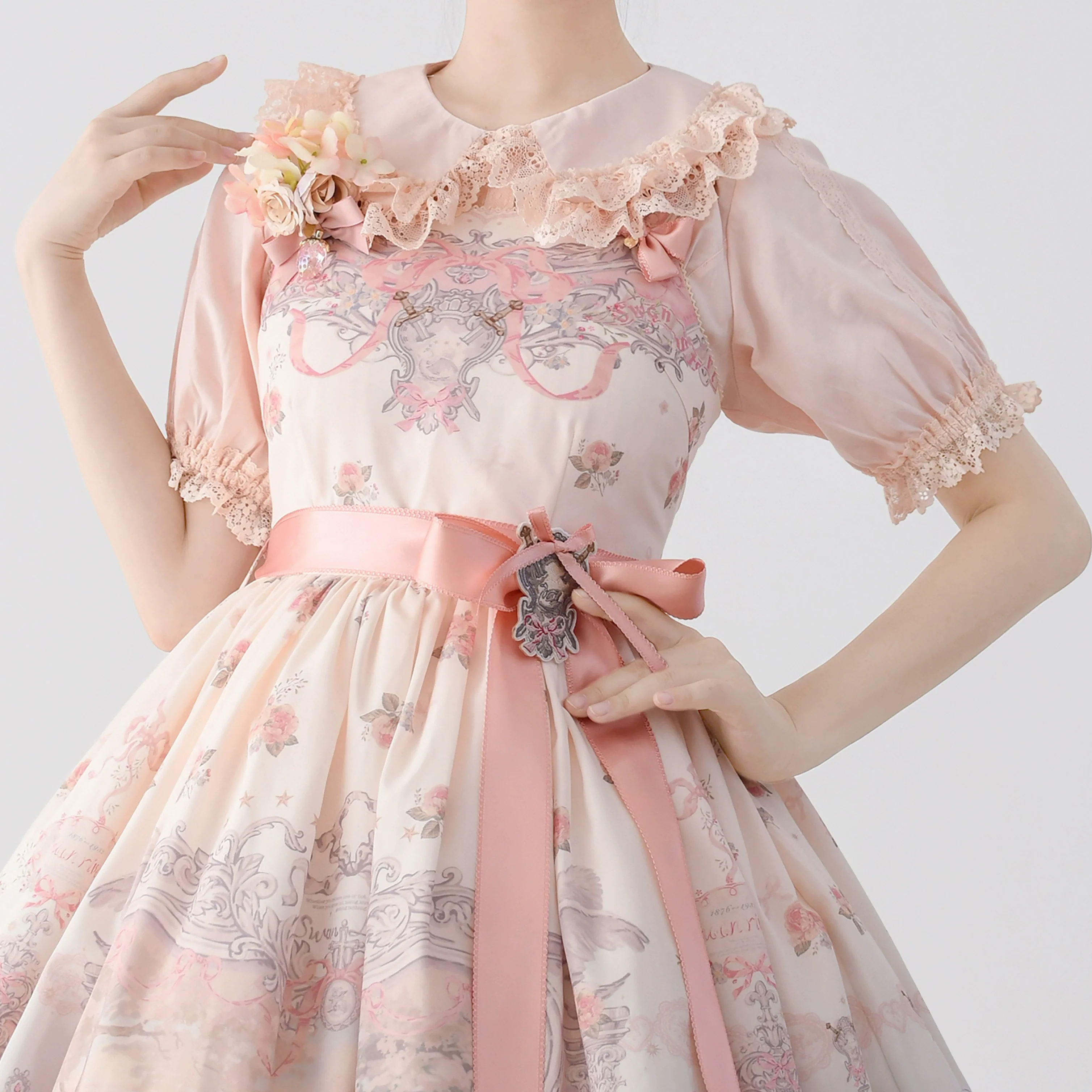 Hyde Garden - Cotton Lolita Blouse Puff Short Sleeve Shirt - Image 9