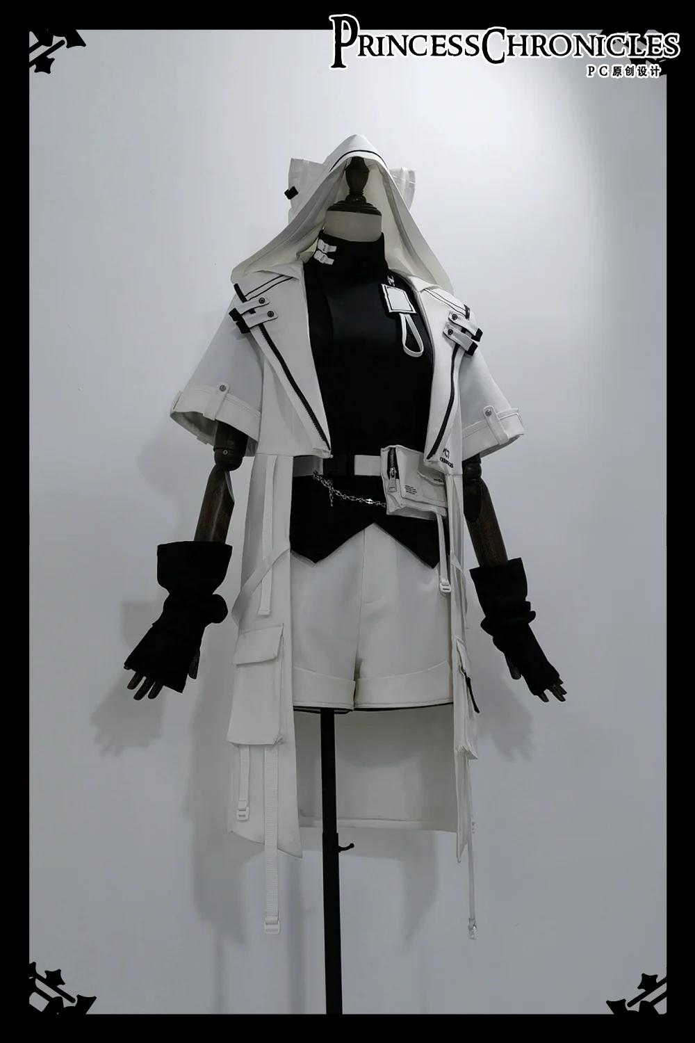 White Cat - Futuristic Style Cool Lolita Pants Suit With Cat Ear Coat - Image 16