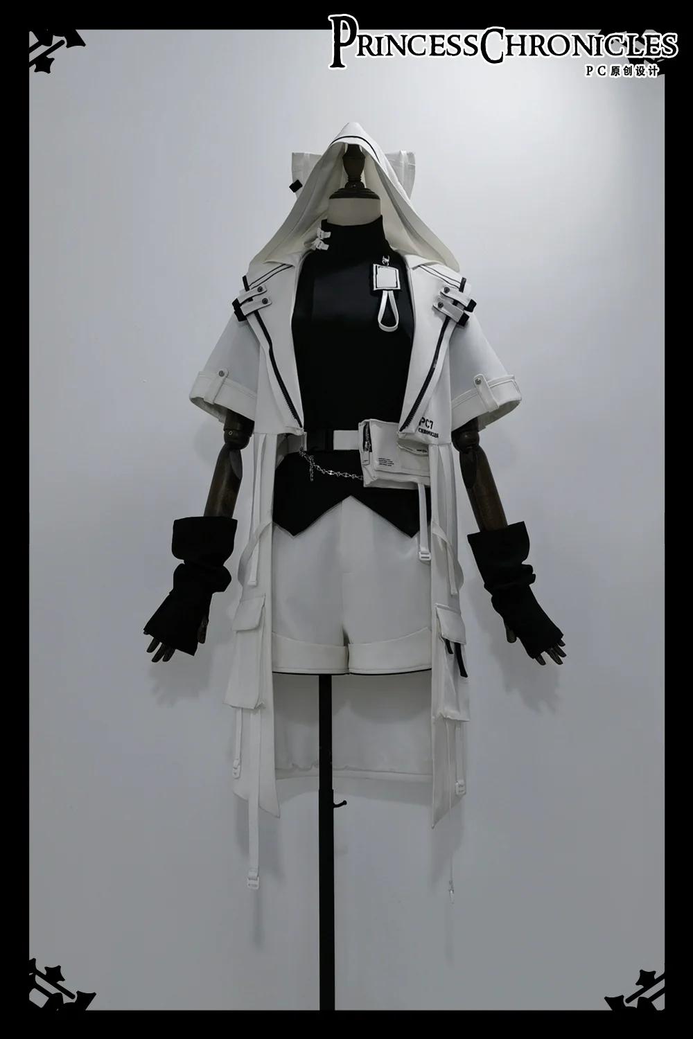 White Cat - Futuristic Style Cool Lolita Pants Suit With Cat Ear Coat - Image 17