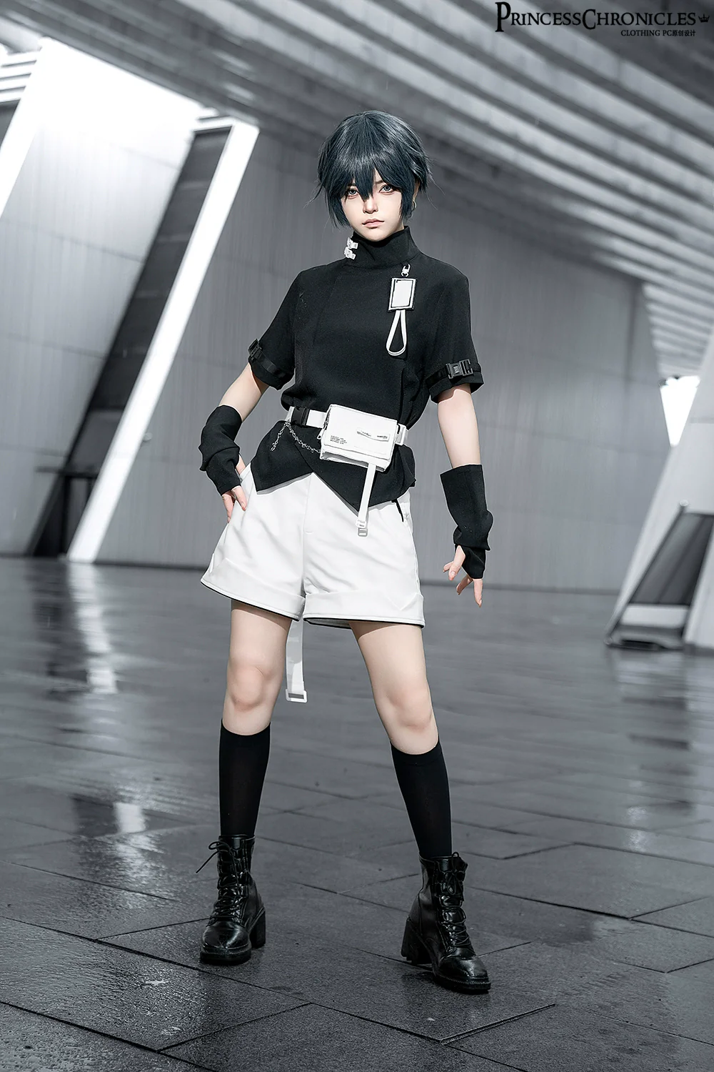 White Cat - Futuristic Style Cool Lolita Pants Suit With Cat Ear Coat - Image 30