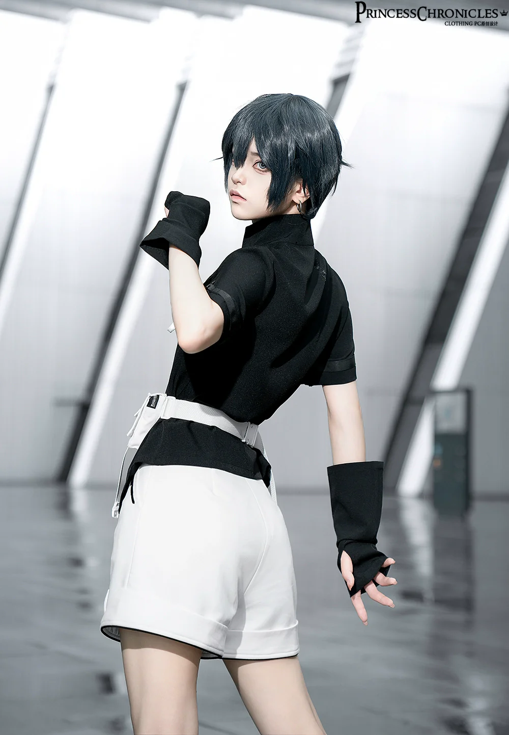 White Cat - Futuristic Style Cool Lolita Pants Suit With Cat Ear Coat - Image 31