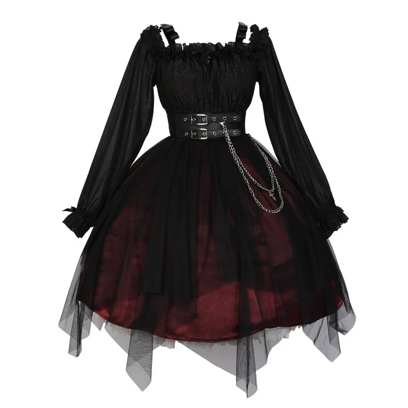 The Girl Assassin - Halloween Gothic Lolita Irregularly Hemline Dress - Image 5