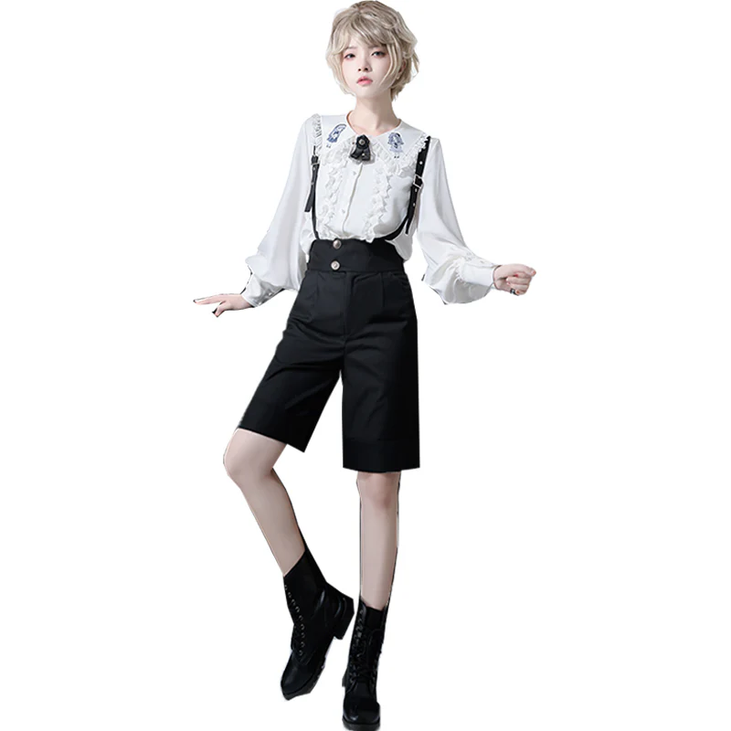 Corroding the Heart - Ouji Lolita Shirt Suspenders Shorts - Image 11
