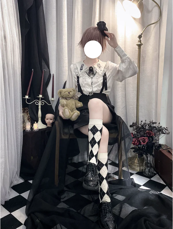 Corroding the Heart - Ouji Lolita Shirt Suspenders Shorts - Image 21