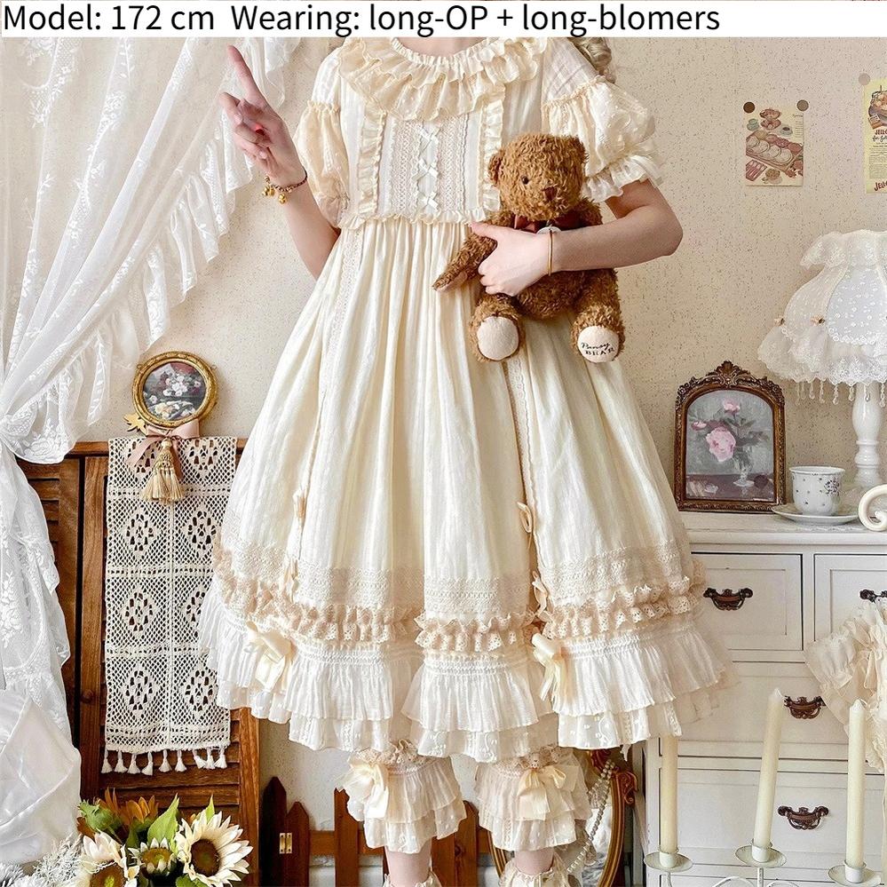 Meow Lullaby - Cotton Kawaii Lolita OP Dress with Removable Kitty Apron - Image 8