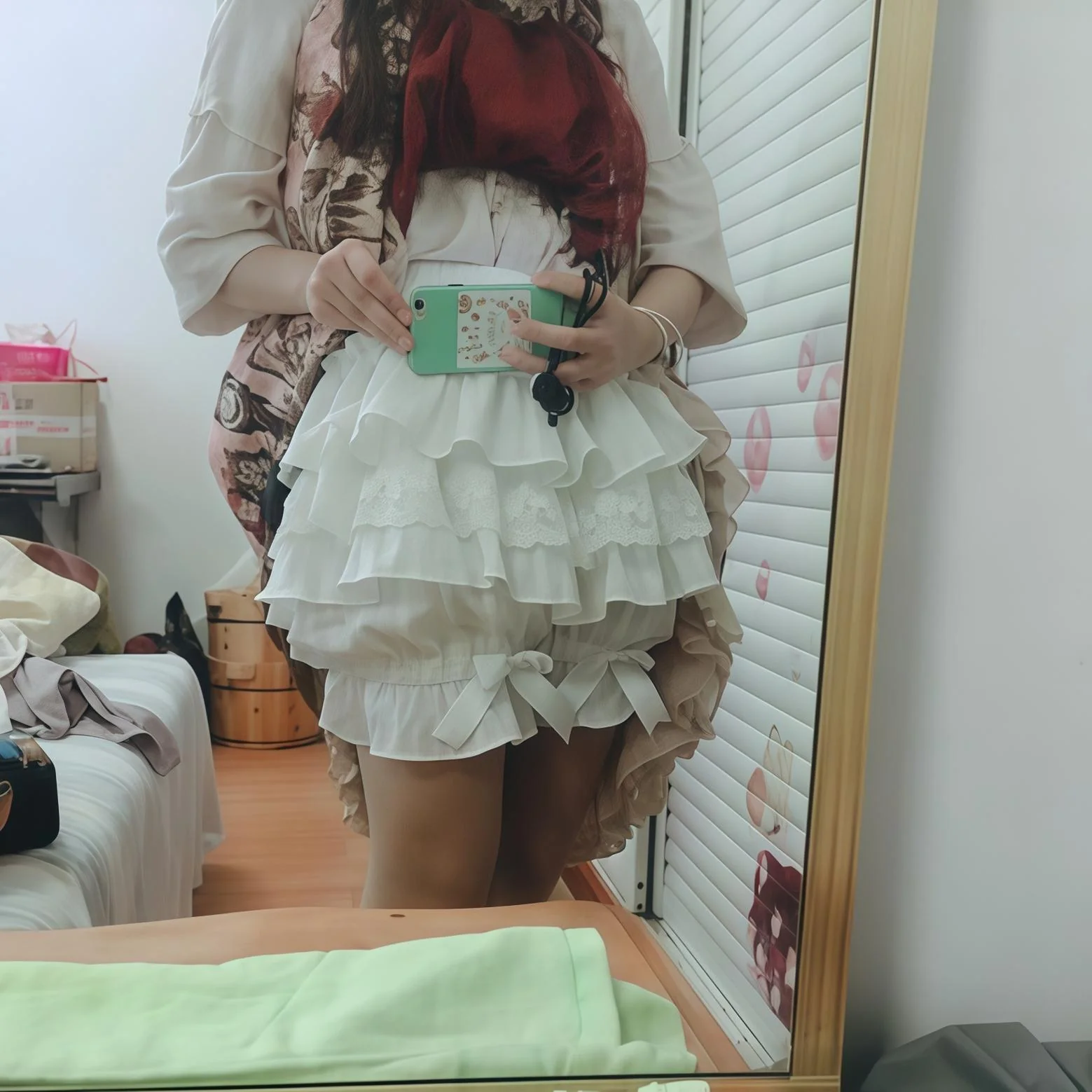 Cotton Lolita Bloomers, Tiered Ruffles - Image 3