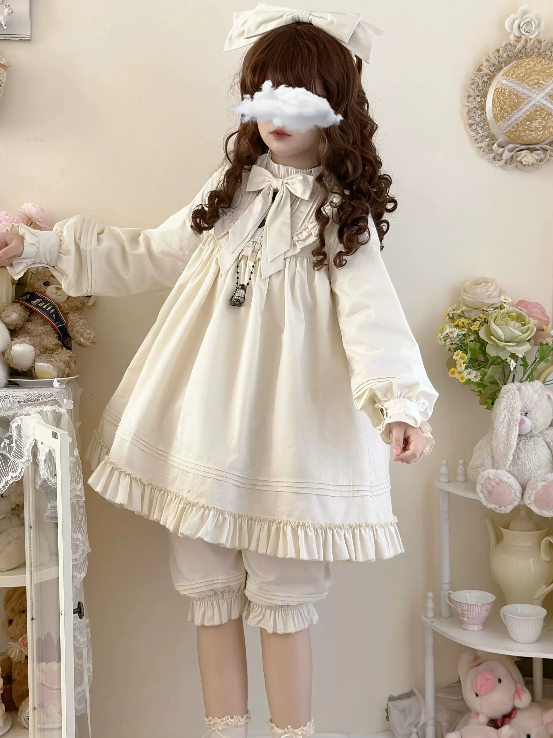 Lullaby - Cotton Lolita OP Dress Kawaii Lolita Bloomers - Image 13