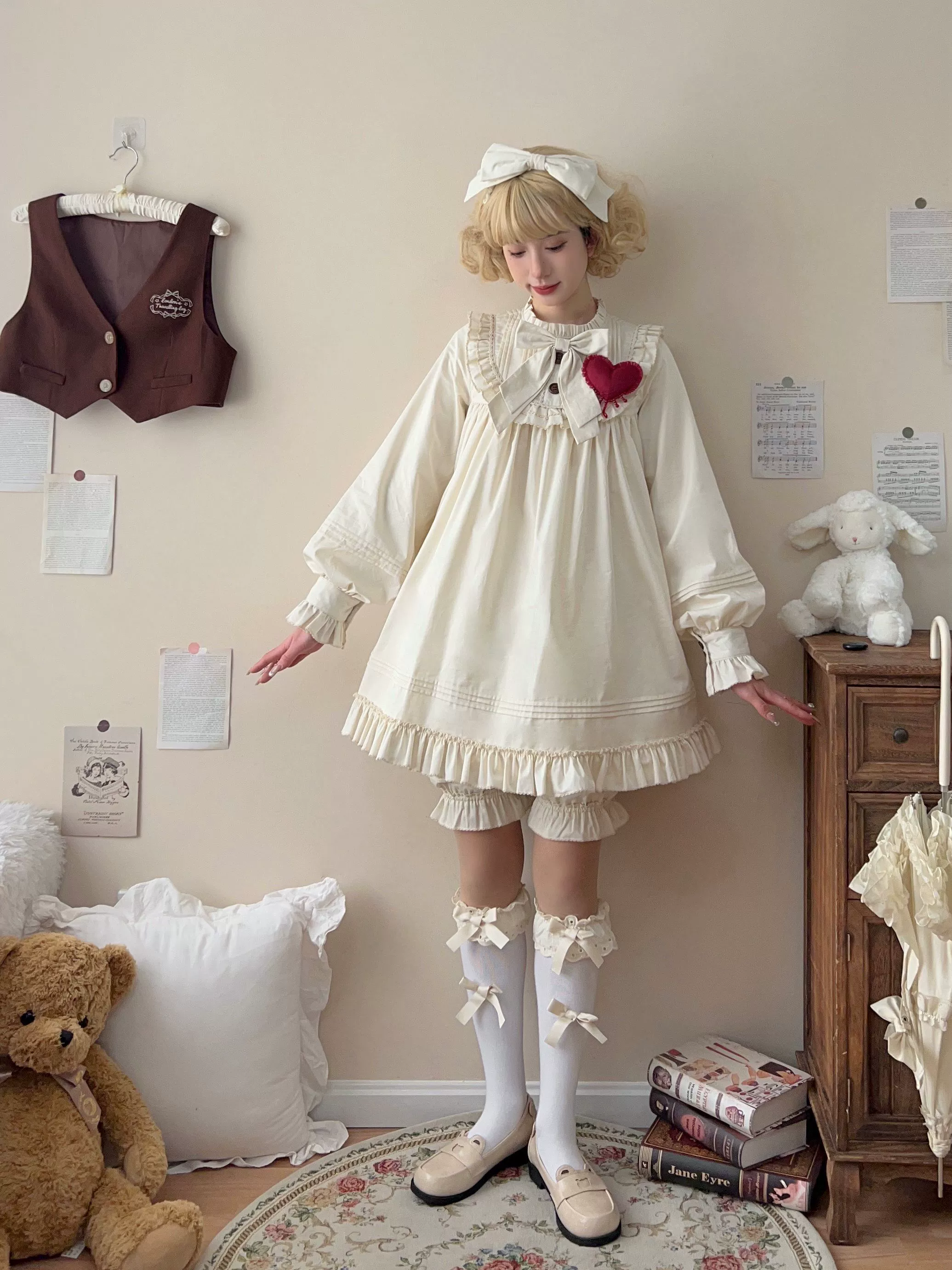 Lullaby - Cotton Lolita OP Dress Kawaii Lolita Bloomers - Image 6