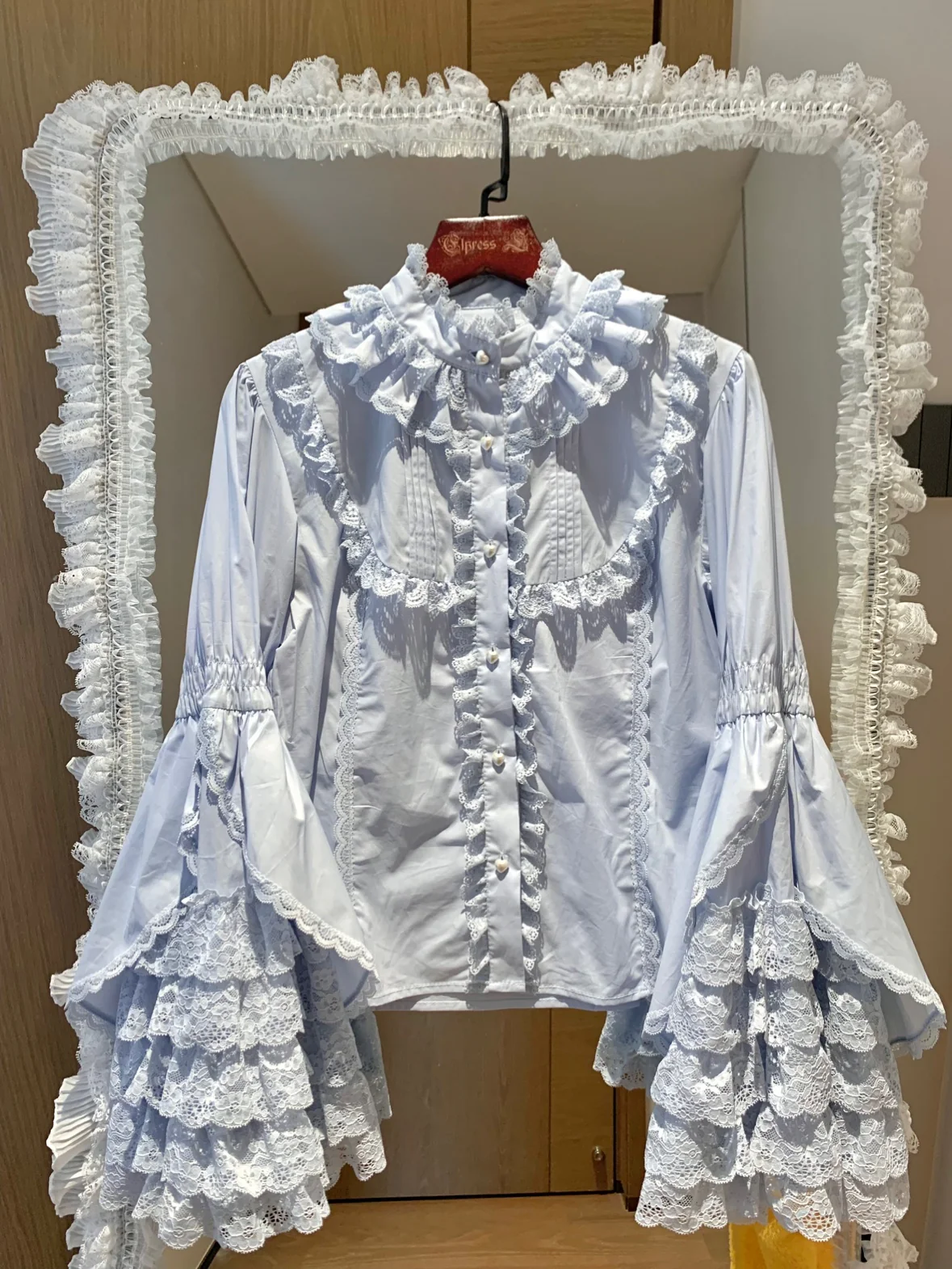Plum Tree - Liliya's Secrets - Cotton Lolita Shirt Princess Sleeve Gorgeous Lolita Blouse - Image 2