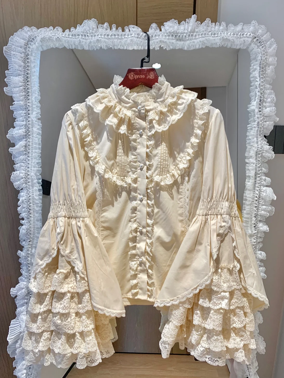 Plum Tree - Liliya's Secrets - Cotton Lolita Shirt Princess Sleeve Gorgeous Lolita Blouse - Image 3