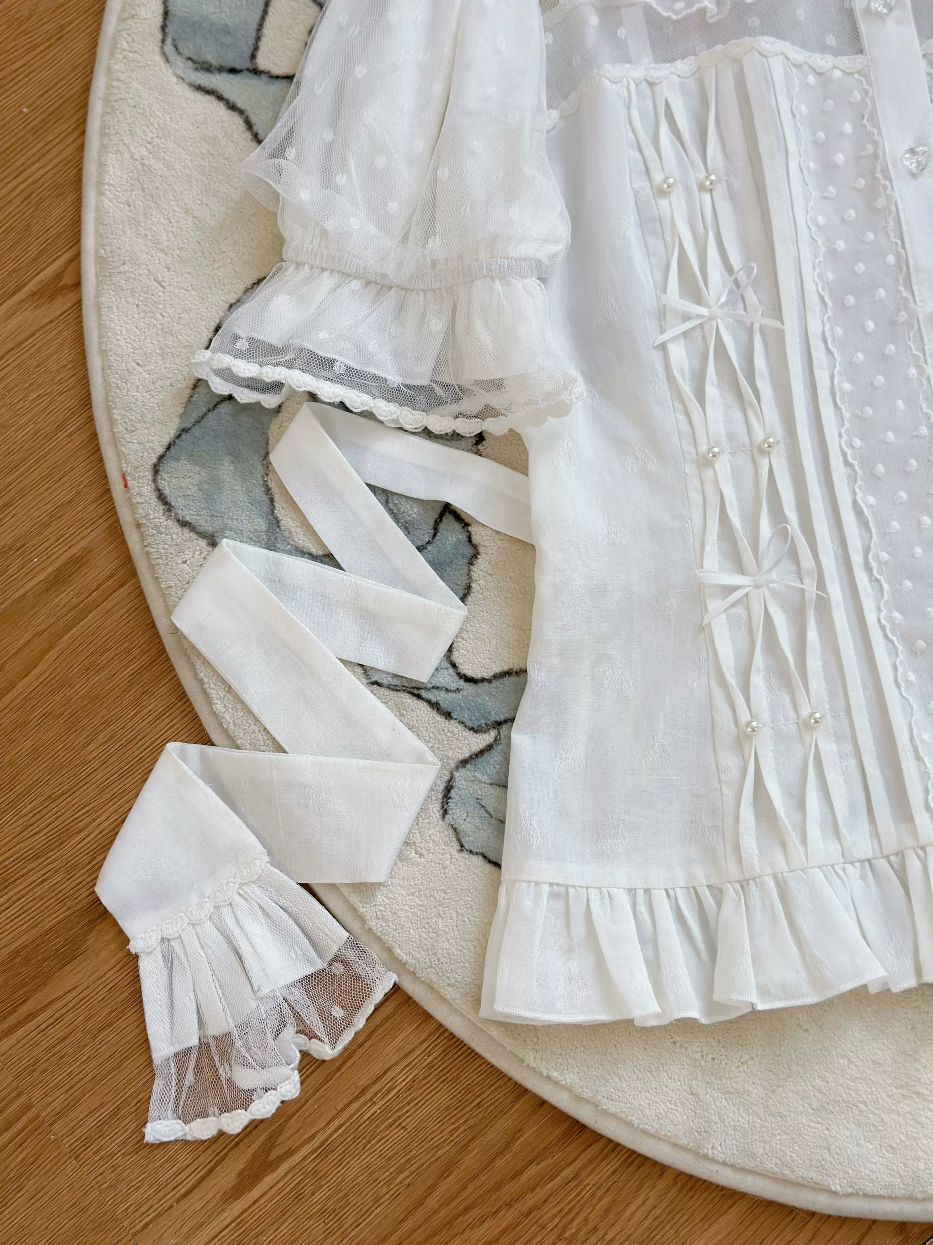 Little Heart - Cotton Lolita Shirt Versatile Puffy Sleeve Blouse - Image 9