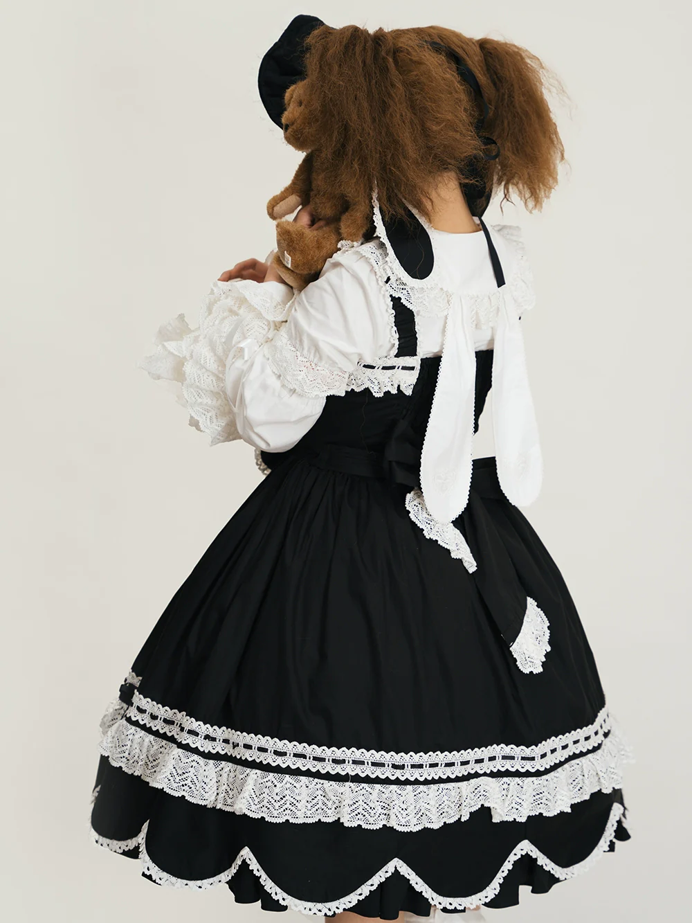 Vintage Petal Rabbit - Cotton Old School Lolita JSK Dress, Petal-Shaped Hem - Image 10