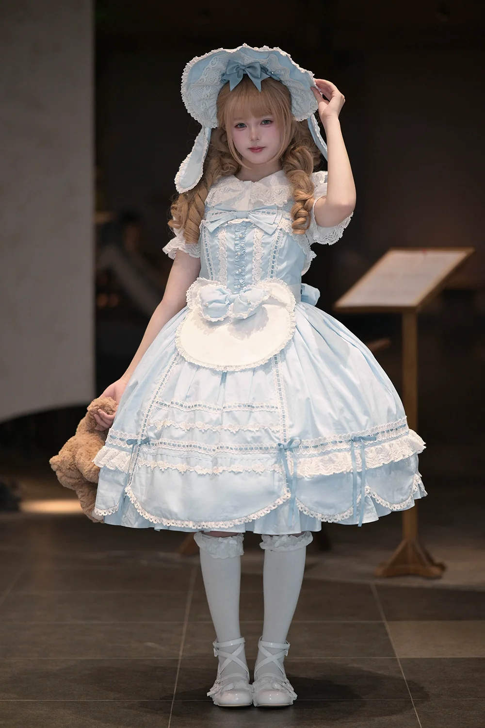 Vintage Petal Rabbit - Cotton Old School Lolita JSK Dress, Petal-Shaped Hem - Image 24