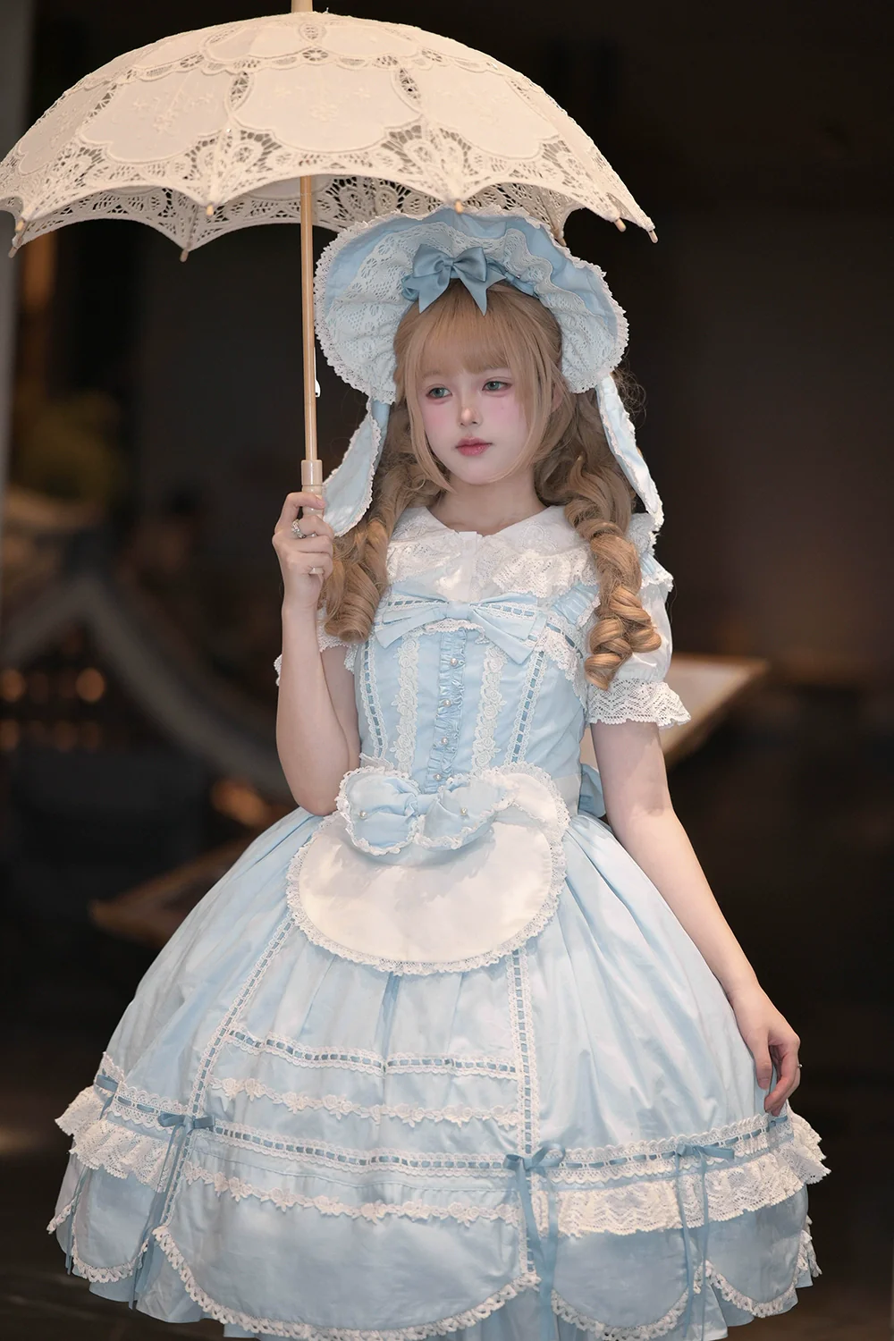 Vintage Petal Rabbit - Cotton Old School Lolita JSK Dress, Petal-Shaped Hem - Image 26