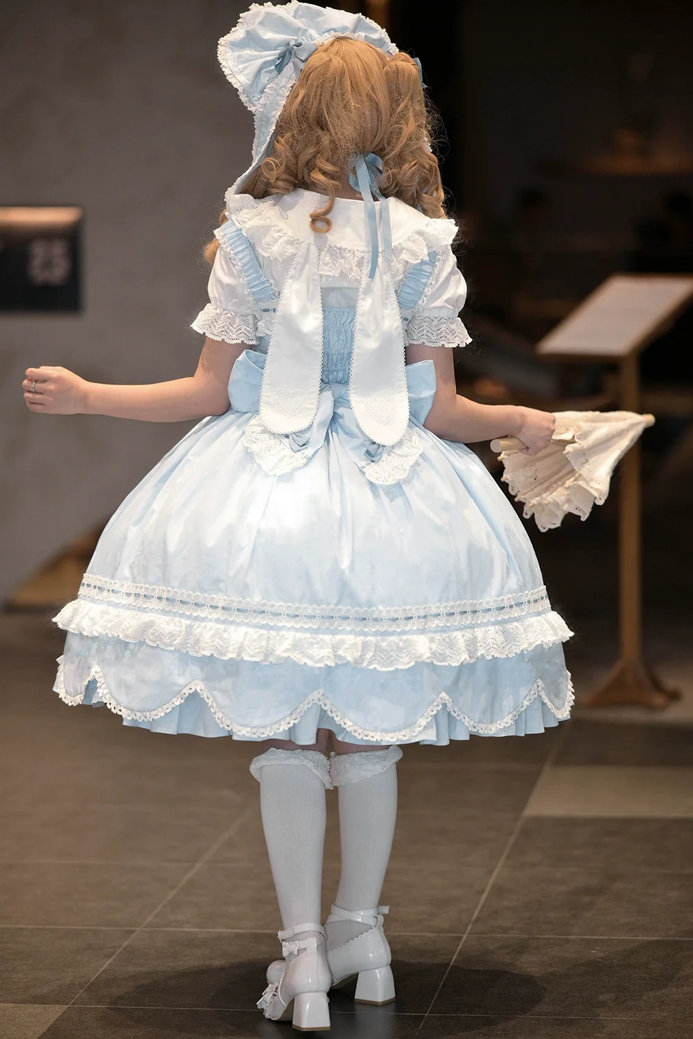Vintage Petal Rabbit - Cotton Old School Lolita JSK Dress, Petal-Shaped Hem - Image 28