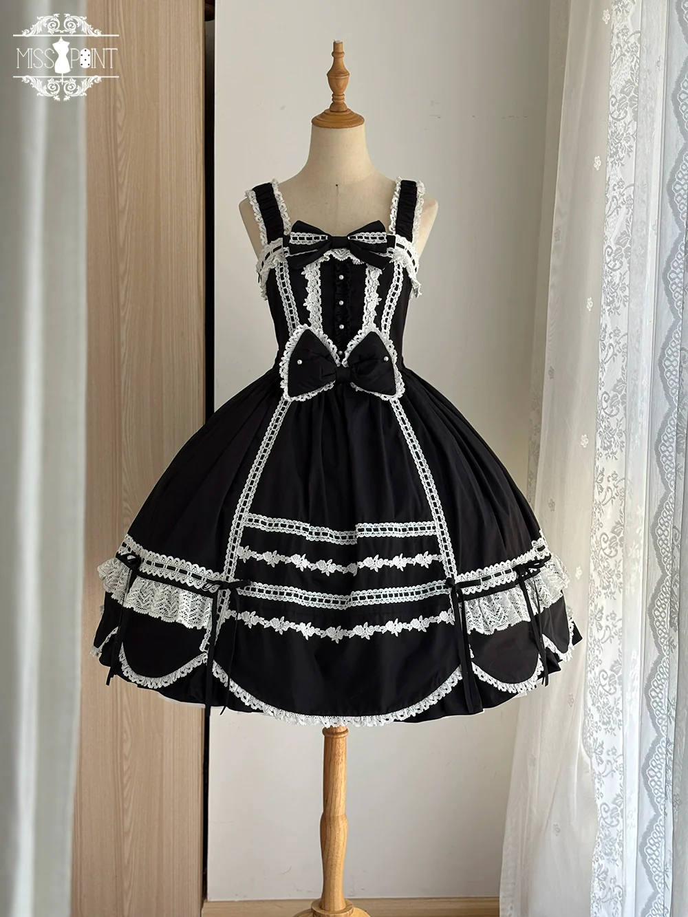 Vintage Petal Rabbit - Cotton Old School Lolita JSK Dress, Petal-Shaped Hem - Image 46