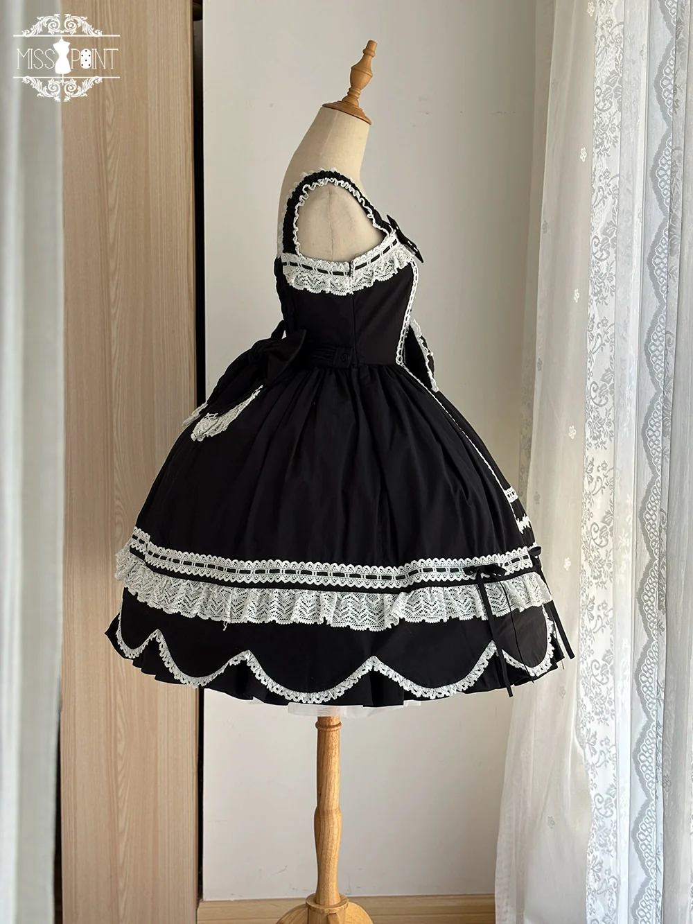 Vintage Petal Rabbit - Cotton Old School Lolita JSK Dress, Petal-Shaped Hem - Image 47