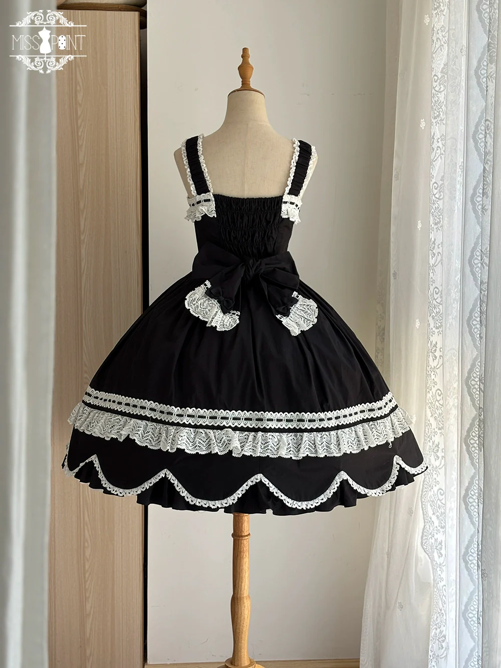 Vintage Petal Rabbit - Cotton Old School Lolita JSK Dress, Petal-Shaped Hem - Image 48