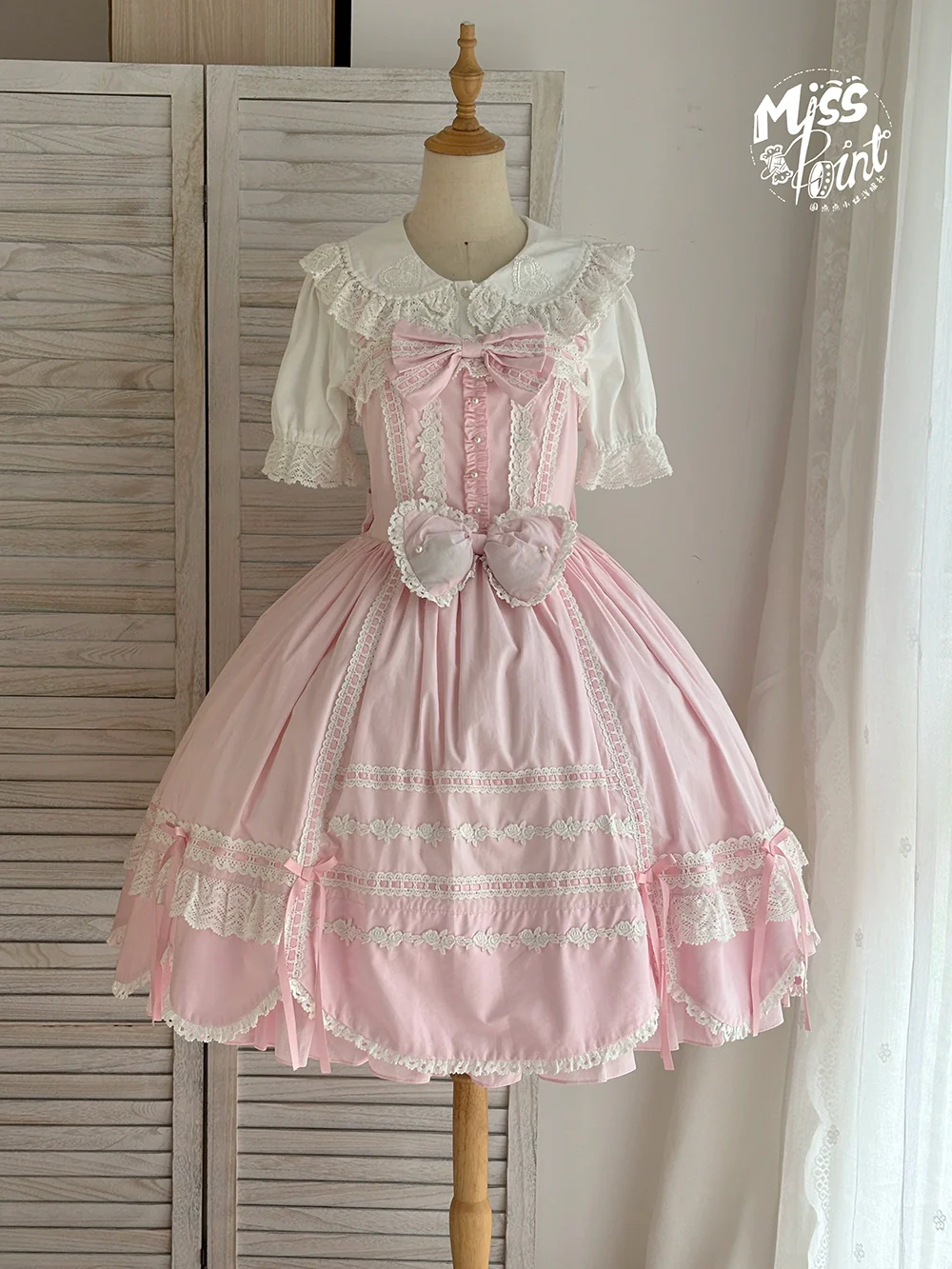 Vintage Petal Rabbit - Cotton Old School Lolita JSK Dress, Petal-Shaped Hem - Image 52