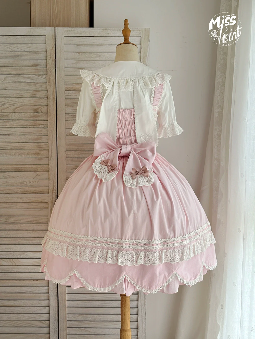 Vintage Petal Rabbit - Cotton Old School Lolita JSK Dress, Petal-Shaped Hem - Image 54