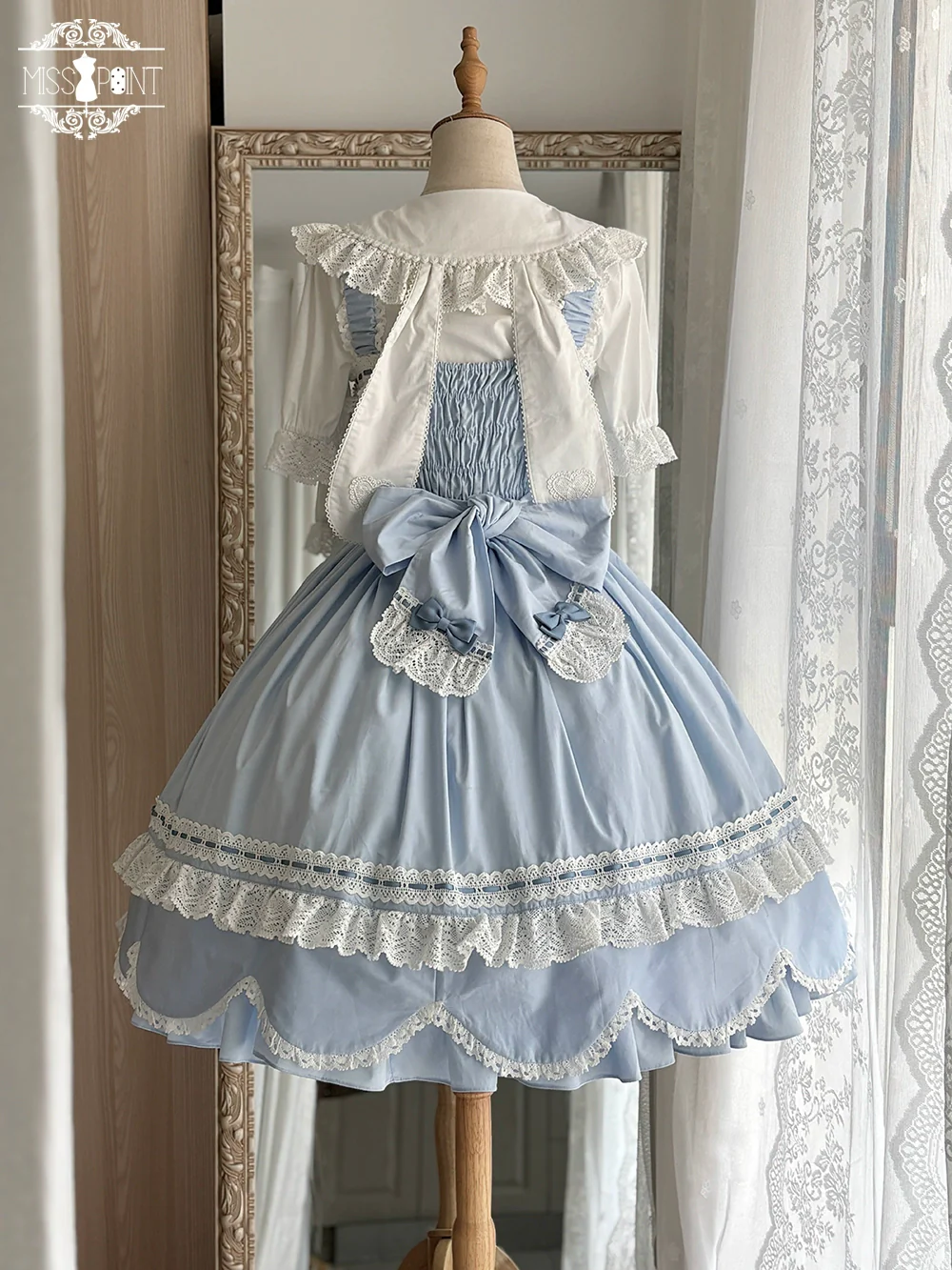 Vintage Petal Rabbit - Cotton Old School Lolita JSK Dress, Petal-Shaped Hem - Image 56