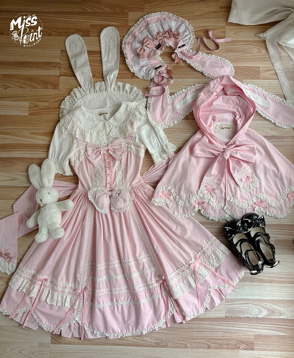 Vintage Petal Rabbit - Cotton Old School Lolita JSK Dress, Petal-Shaped Hem - Image 57