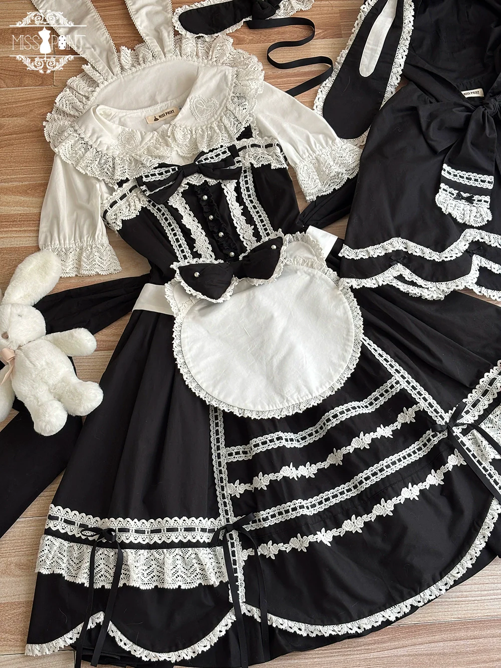 Vintage Petal Rabbit - Cotton Old School Lolita JSK Dress, Petal-Shaped Hem - Image 61