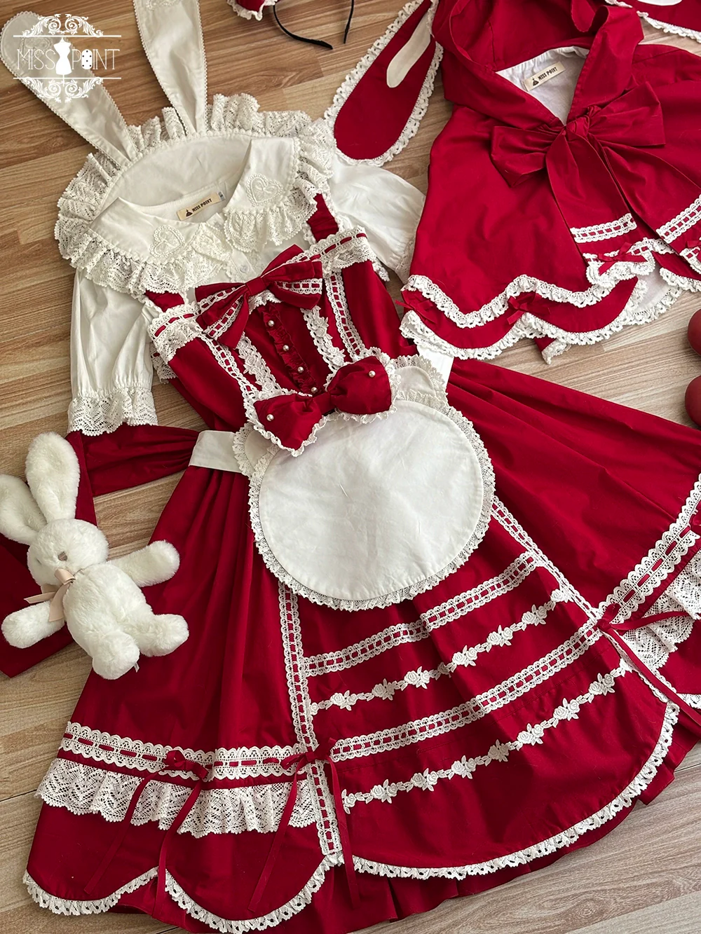 Vintage Petal Rabbit - Cotton Old School Lolita JSK Dress, Petal-Shaped Hem - Image 63