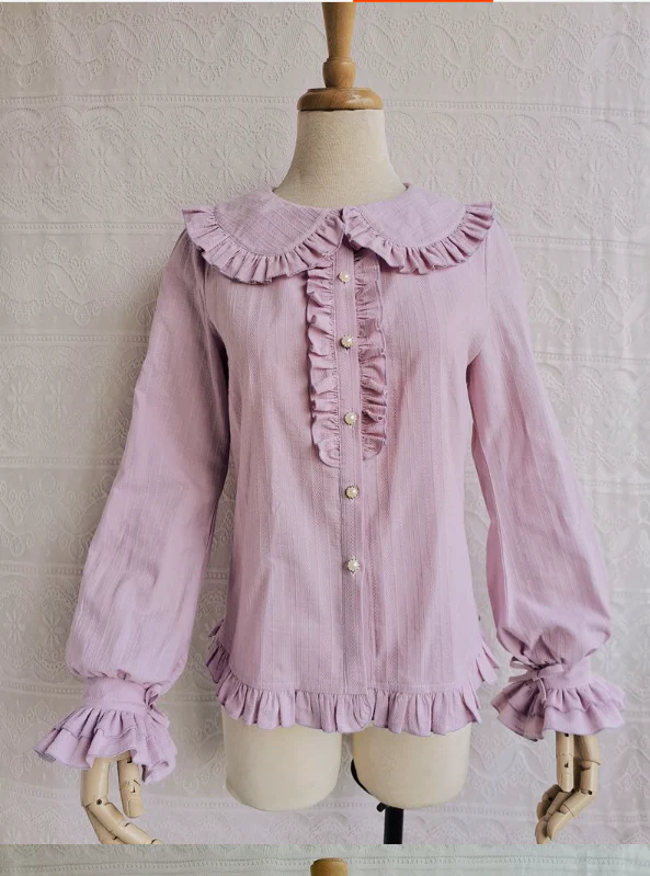 Cotton Sweet Lolita Blouse, Flounce Ruffles - Image 11