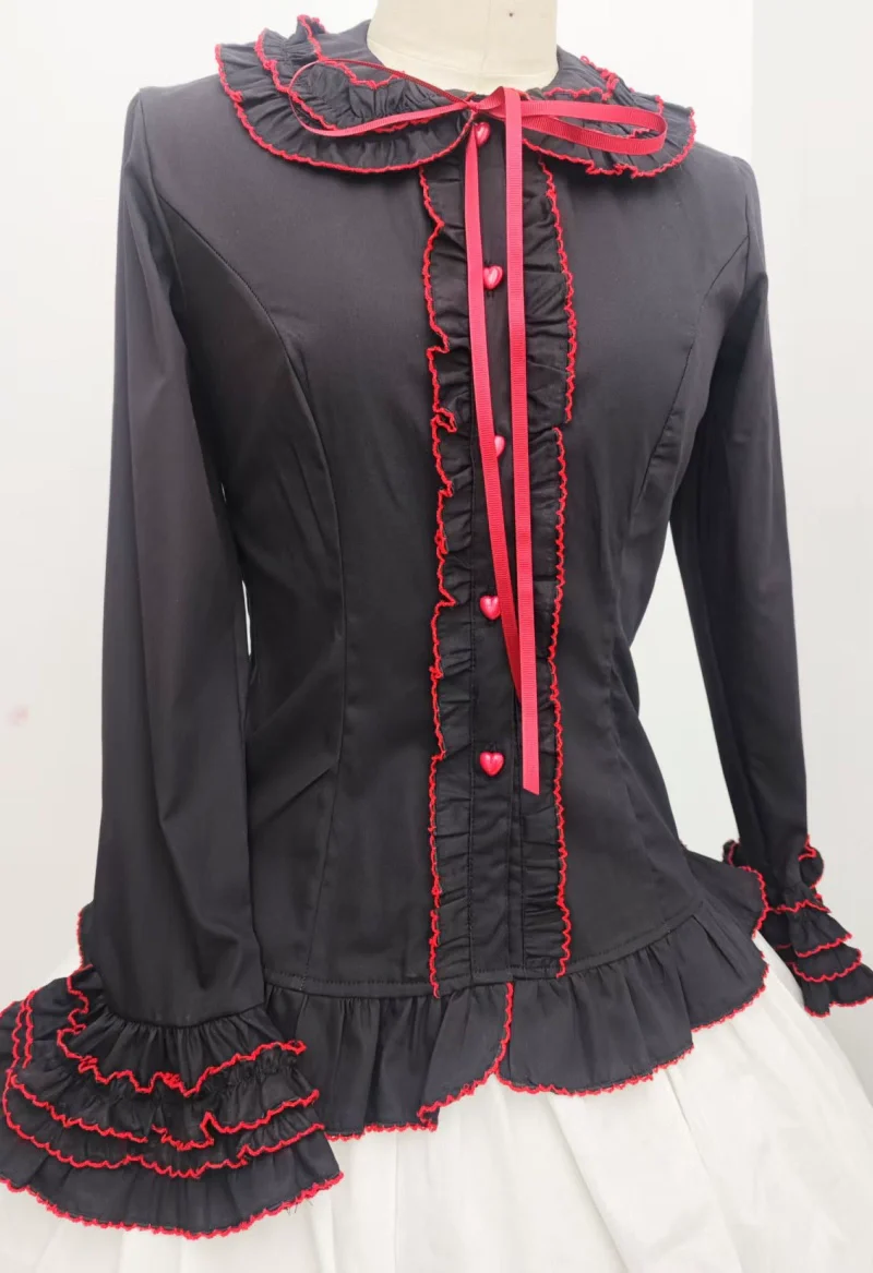 Cotton Sweet Lolita Shirt, Flared Cuffs - Image 3