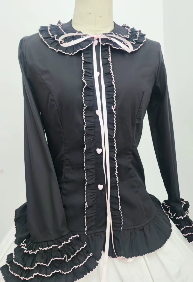 Cotton Sweet Lolita Shirt, Flared Cuffs - Image 4