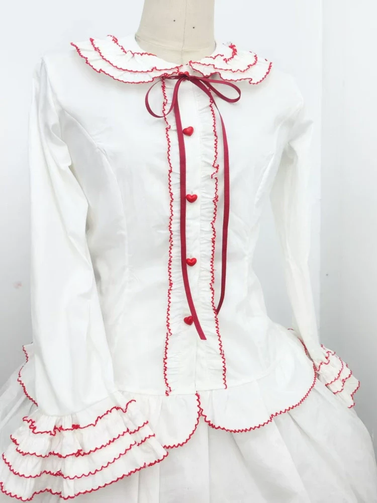 Cotton Sweet Lolita Shirt, Flared Cuffs - Image 5