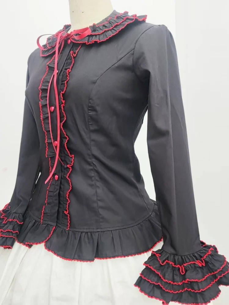 Cotton Sweet Lolita Shirt, Flared Cuffs - Image 6