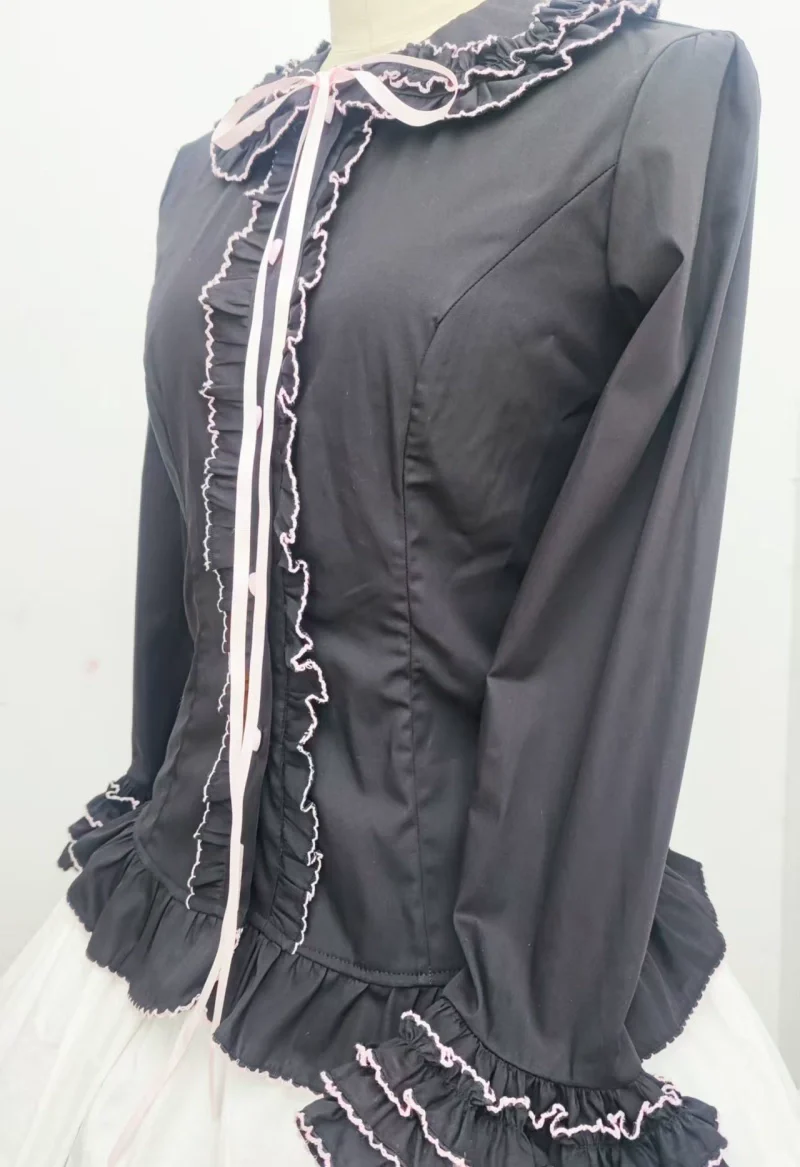 Cotton Sweet Lolita Shirt, Flared Cuffs - Image 9