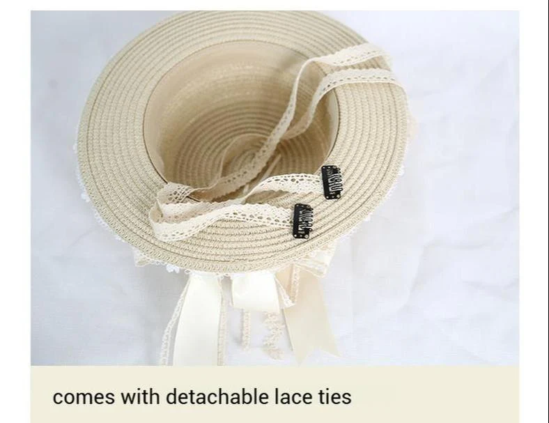 Country Lolita Handmade Lace Straw Hat - Image 5