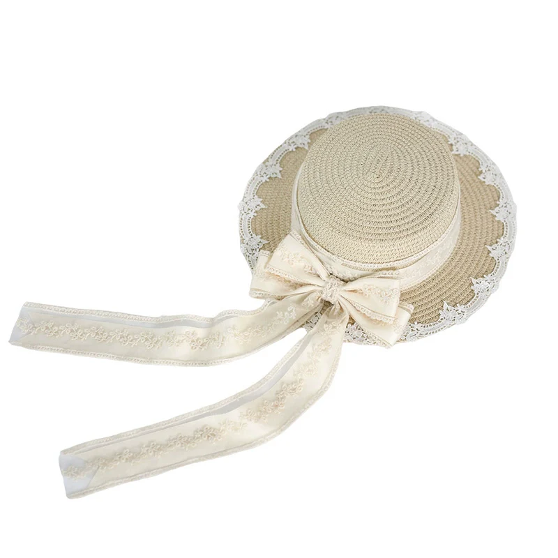 Country Lolita Handmade Lace Straw Hat - Image 6